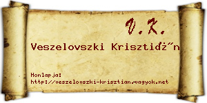 Veszelovszki Krisztián névjegykártya